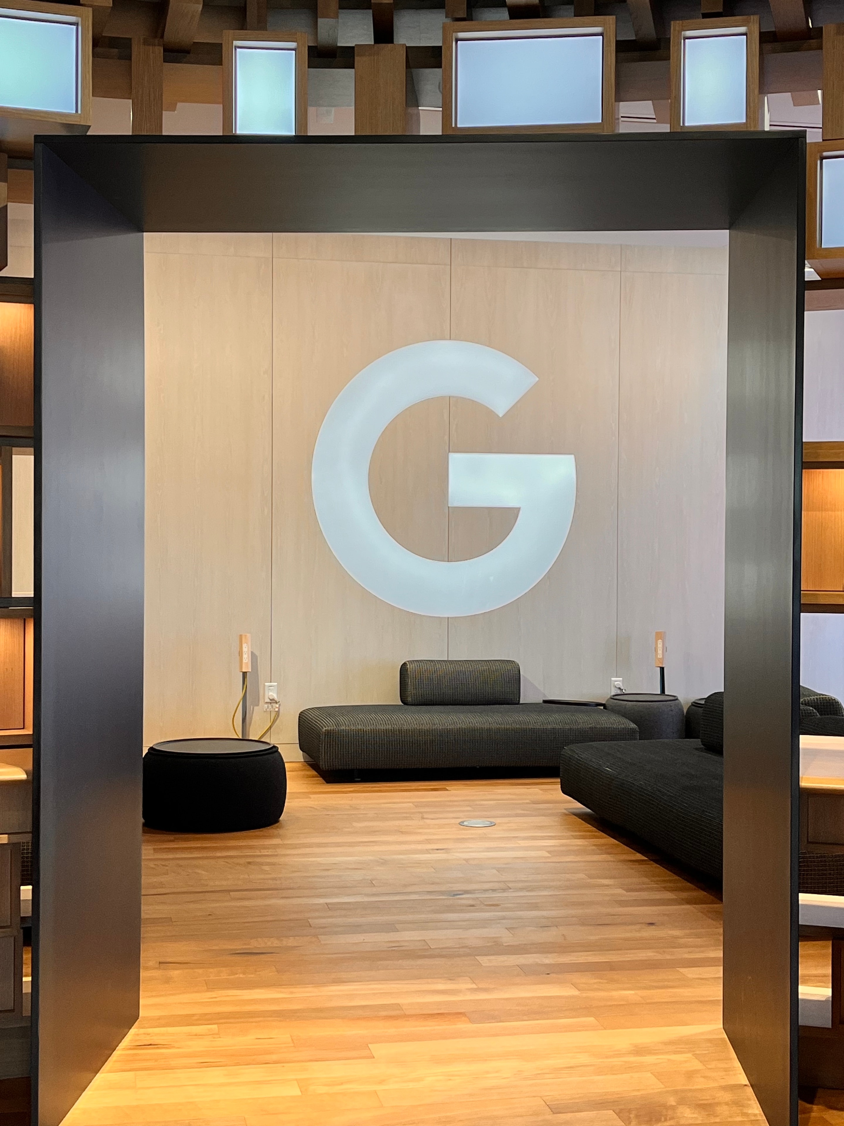 Google lounge with G logo
